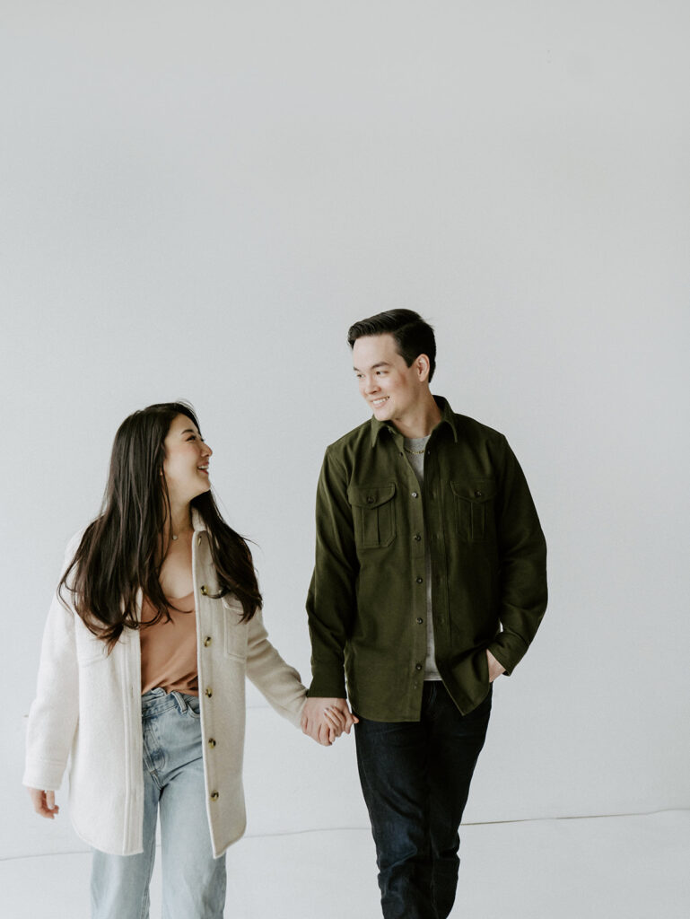 Studio engagement photoshoot in portland
