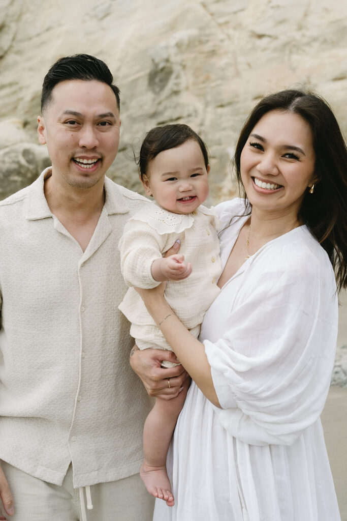 Family on the oregon coast for a family photoshoot
