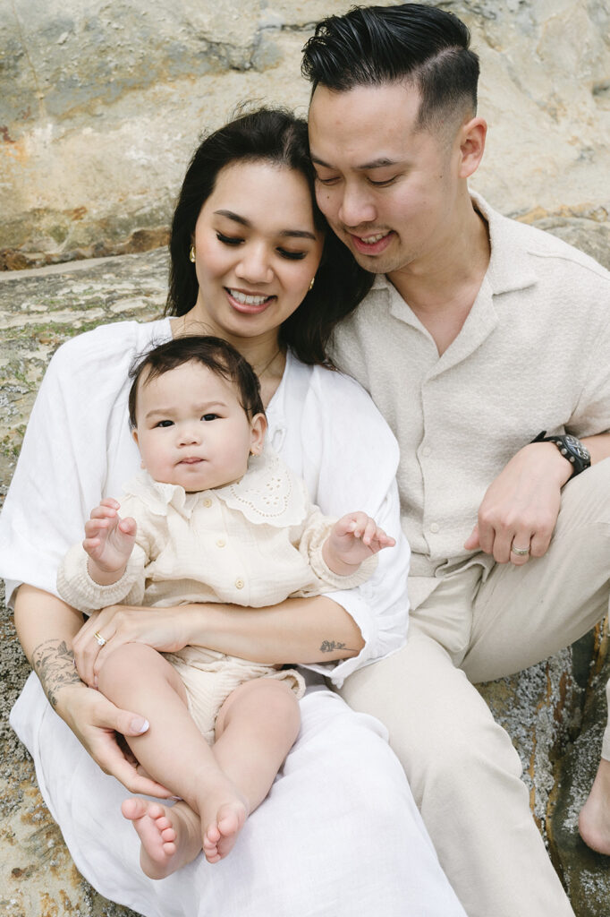 Family on the oregon coast for a family photoshoot
