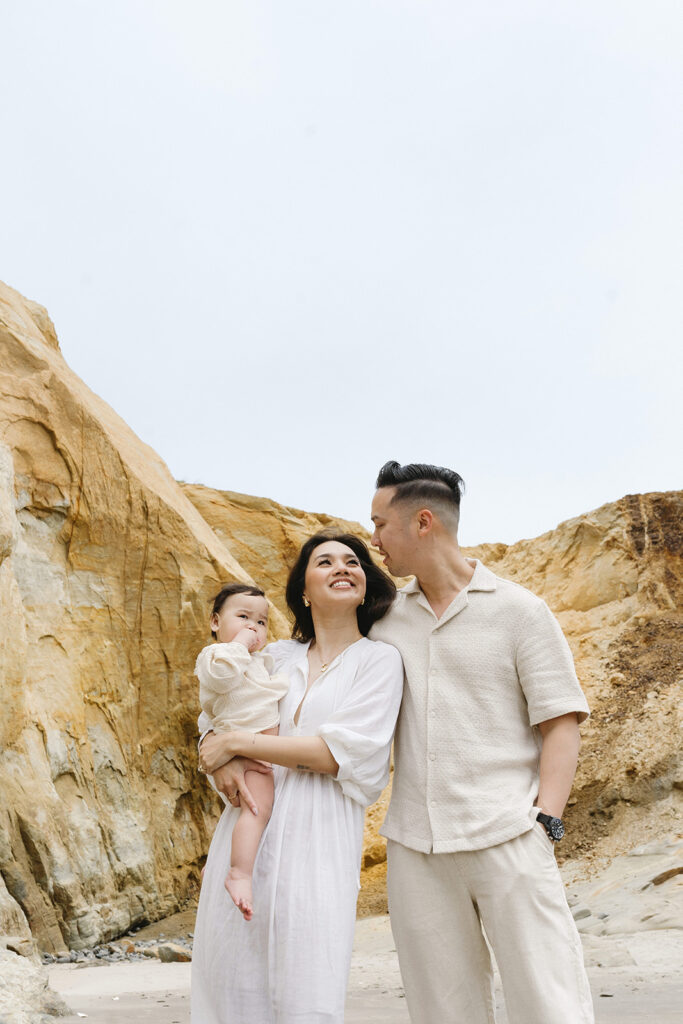 Family on the oregon coast for a family photoshoot
