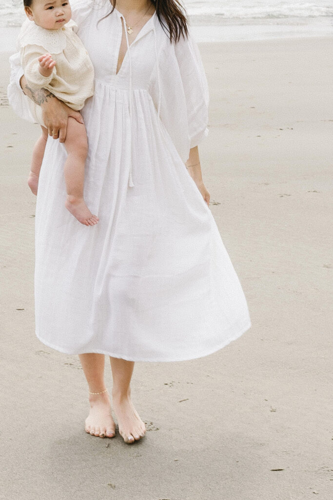 Family on the oregon coast for a family photoshoot
