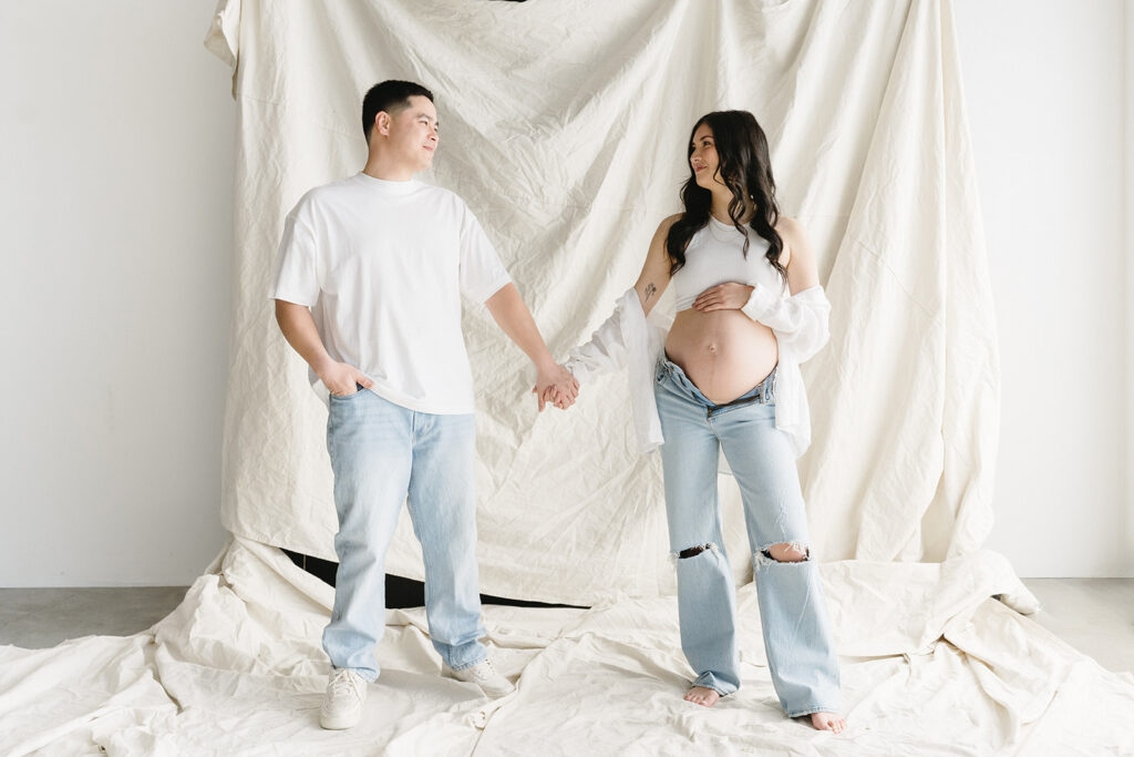 a studio maternity session in oregon
