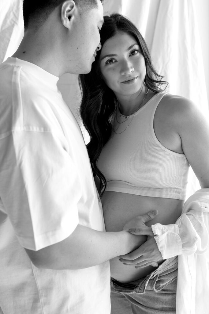 a studio maternity session in oregon
