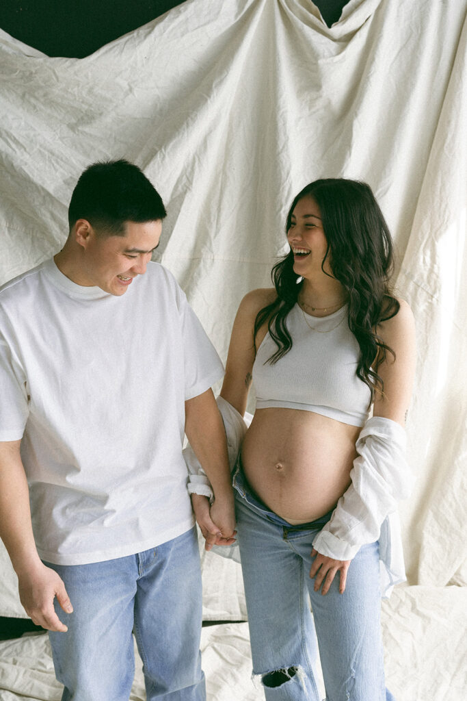 a studio maternity session in oregon
