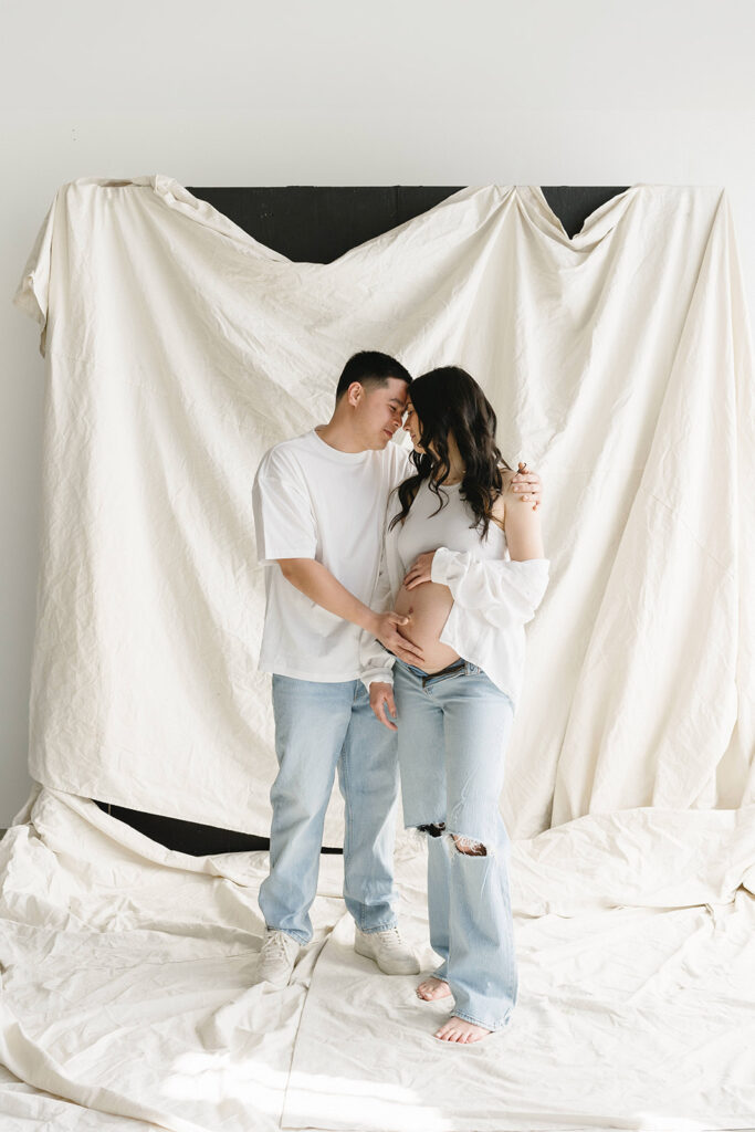 a studio maternity session in oregon
