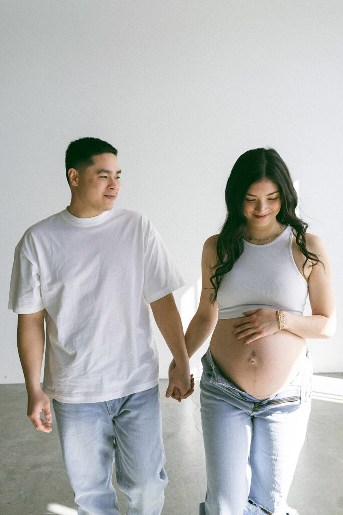 a studio maternity session in oregon
