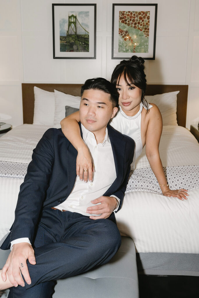 a hotel engagement session in portland
