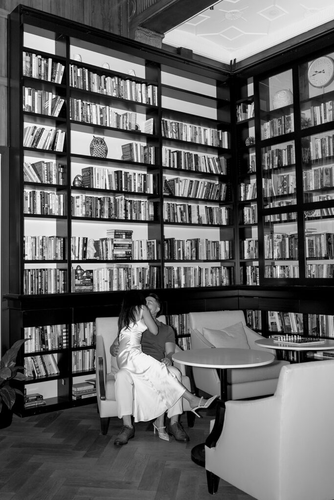 an engagement photoshoot at a hotel
