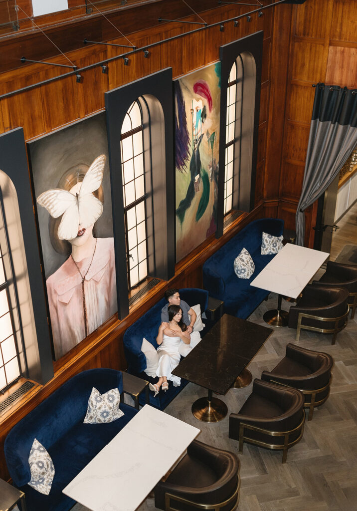 an engagement photoshoot at a hotel
