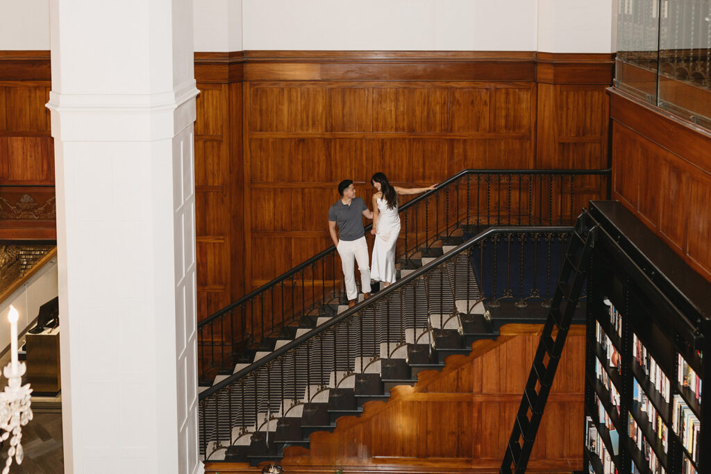 a downtown engagement photoshoot
