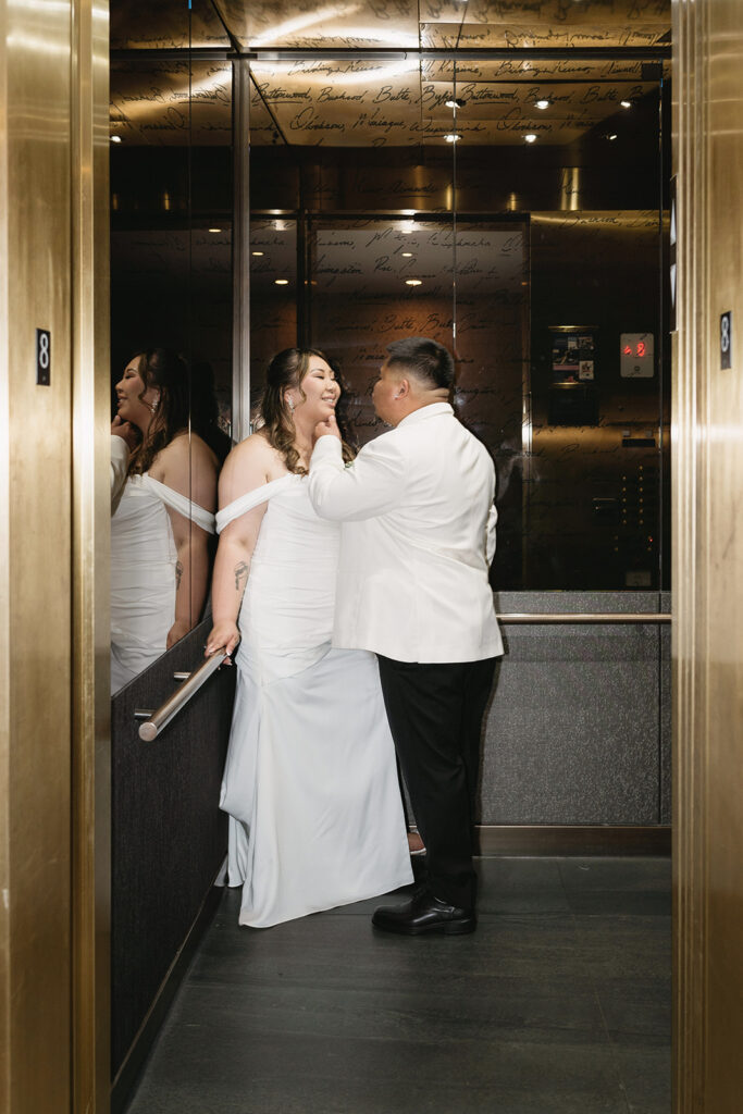 couple taking their elopement photos
