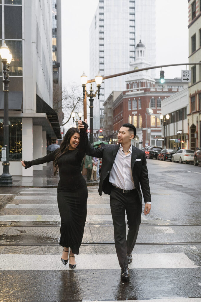 a surprise proposal engagement photoshoot
