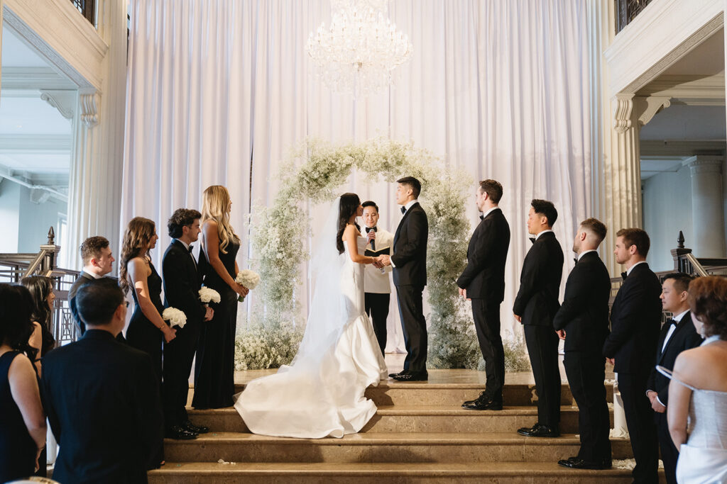 A stylish and high-end wedding in Houston, highlighting simple but elegant touches and stunning photos.
