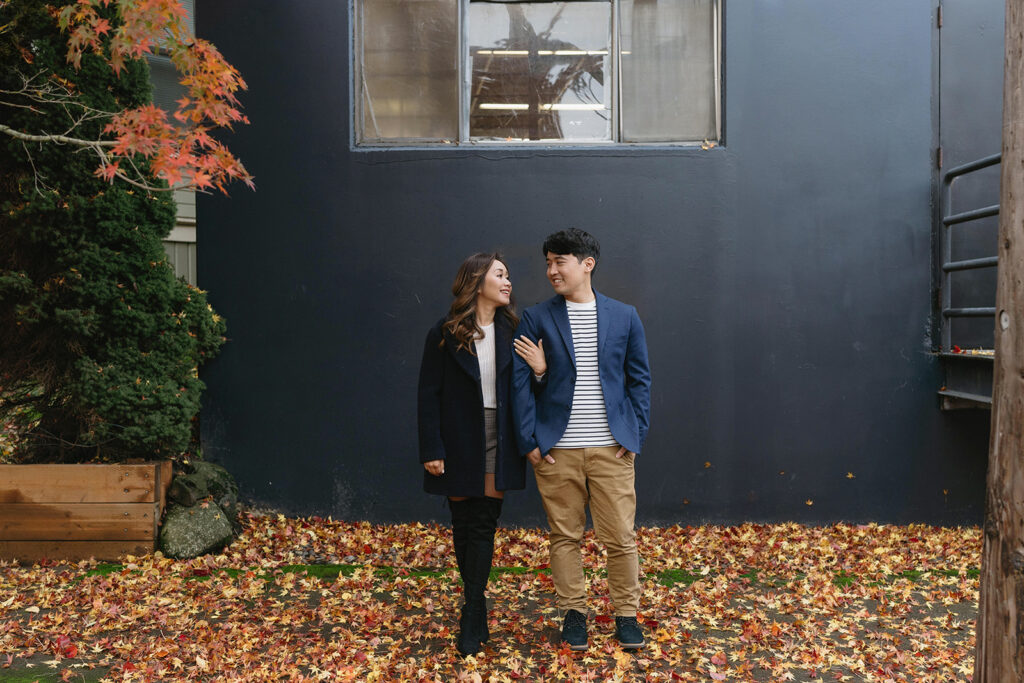 a fall engagement photoshoot in portland
