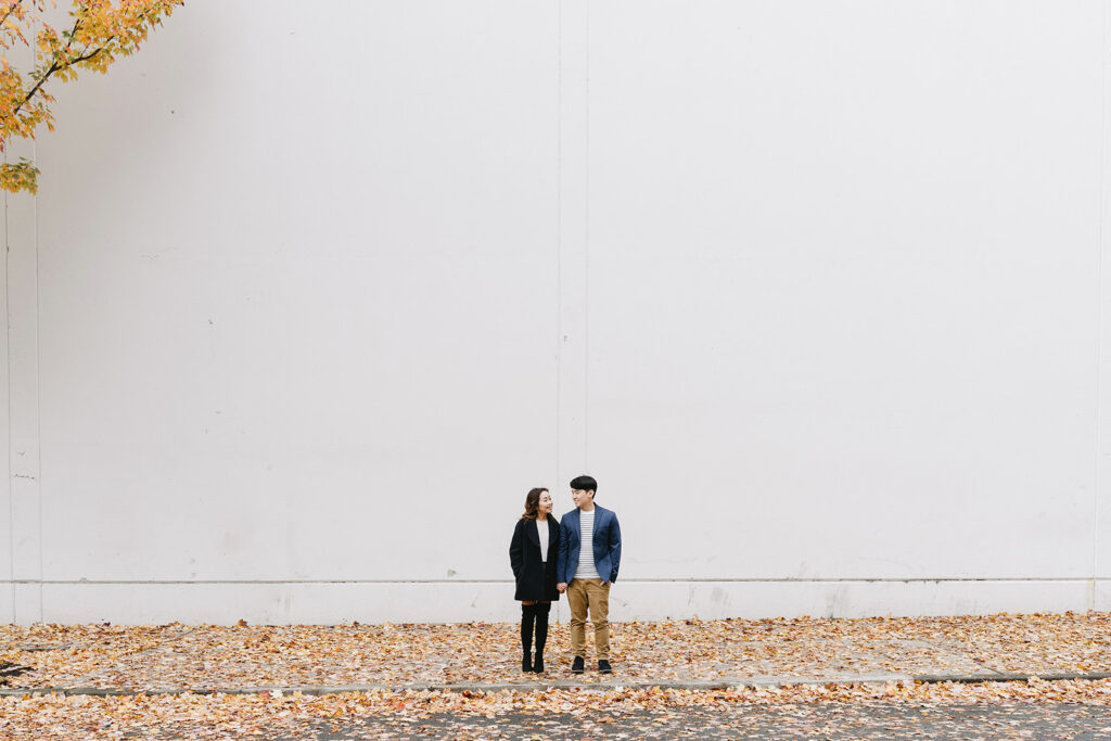a fall engagement photoshoot in portland
