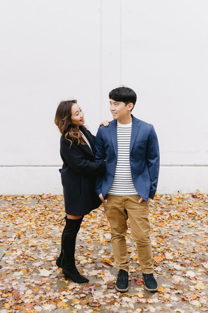 a fall engagement photoshoot in portland
