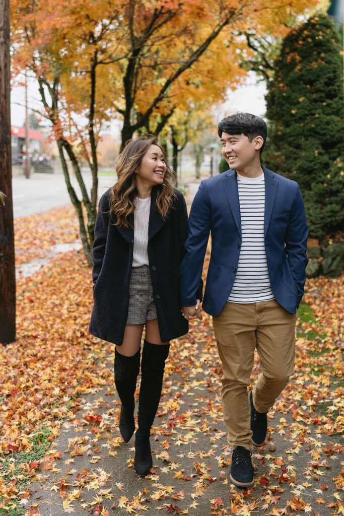 a fall engagement photoshoot in portland
