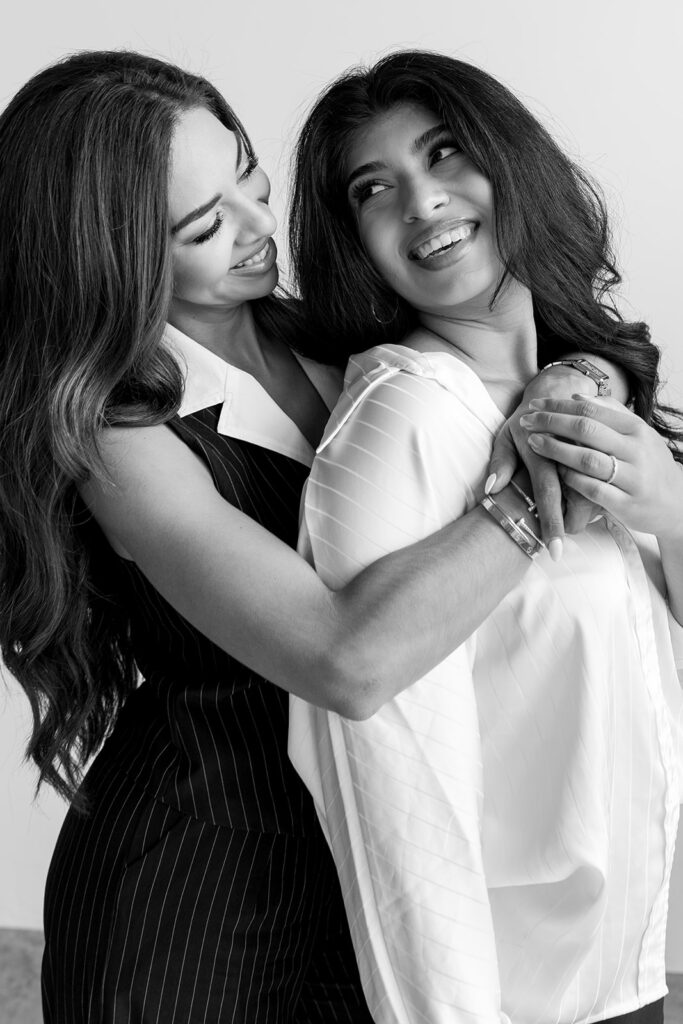 Candid moment during a lifestyle photoshoot
