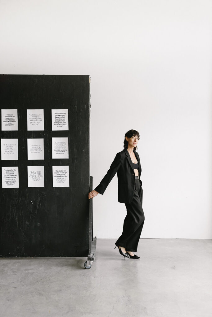 Entrepreneur posing for branding photos at Cream Creative Studio
