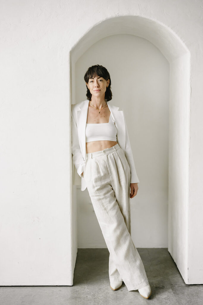 Female business owner posing during a photoshoot
