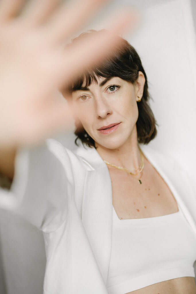 Female business owner posing during a photoshoot
