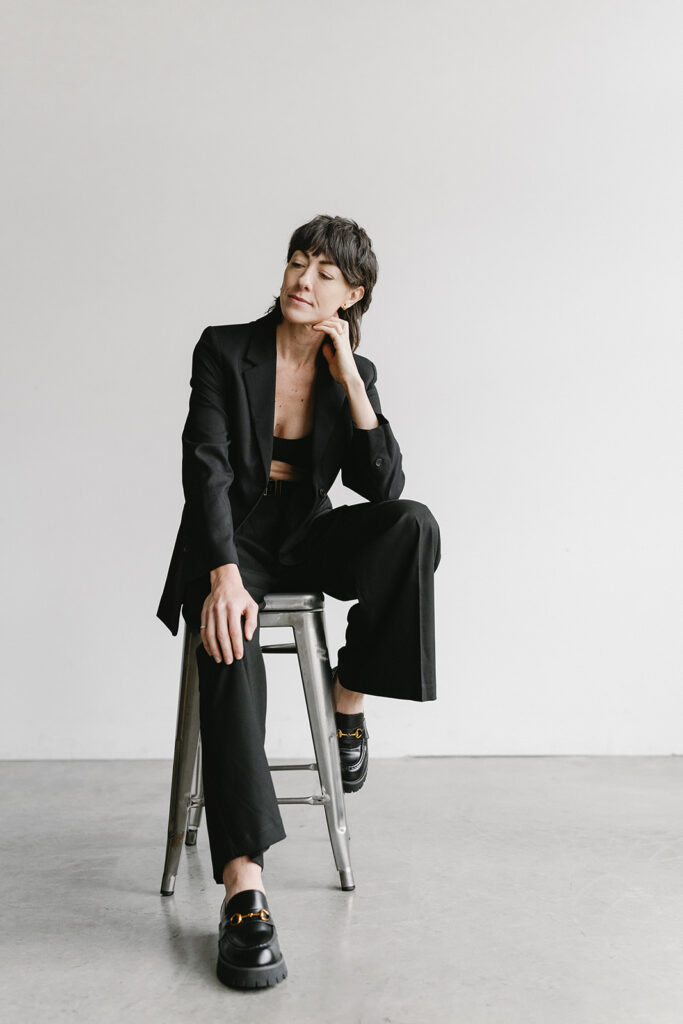 Female business owner posing during a photoshoot
