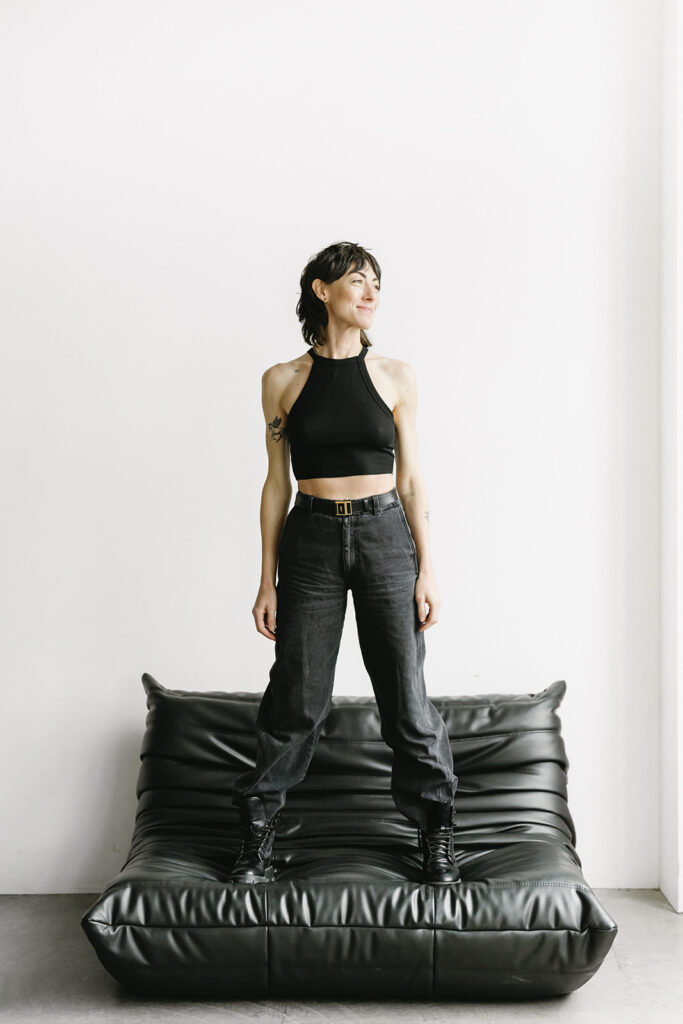 Natural light studio setup for professional branding photos
