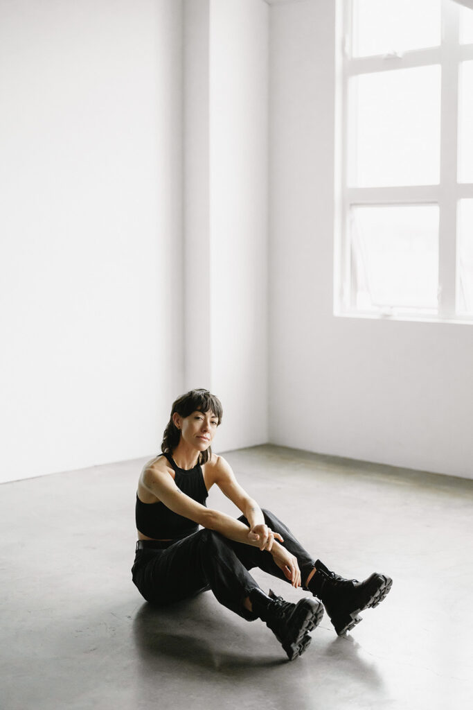 Natural light studio setup for professional branding photos

