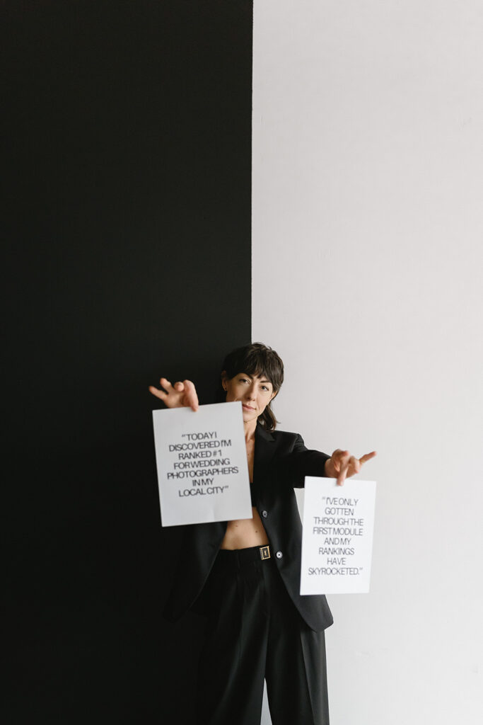 Female business owner posing during a photoshoot
