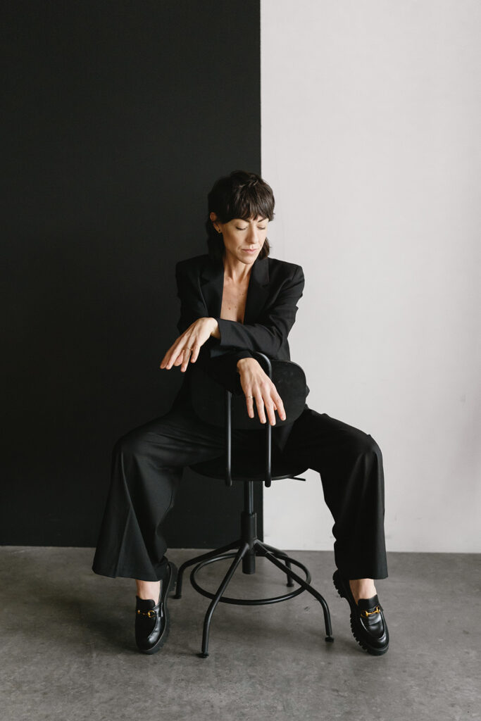 Female business owner posing during a photoshoot
