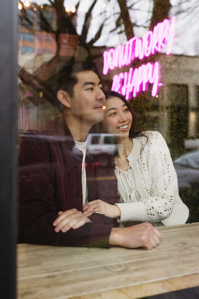 downtown engagement photos in portland
