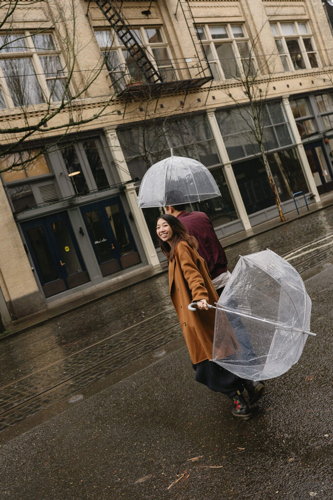a romantic engagement session in portland
