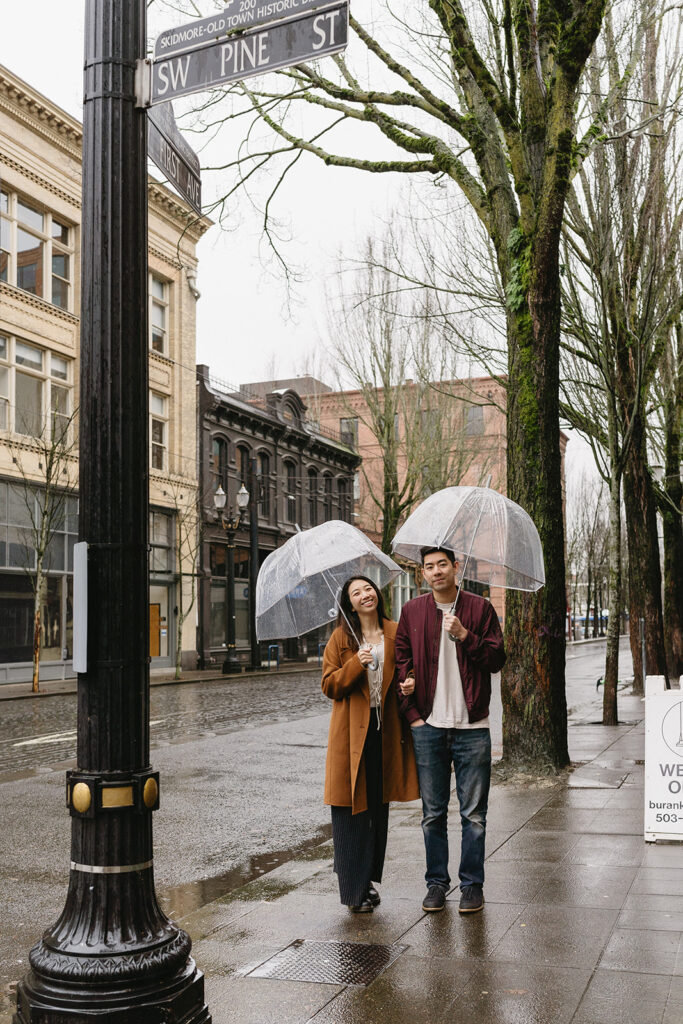 a romantic engagement session in portland
