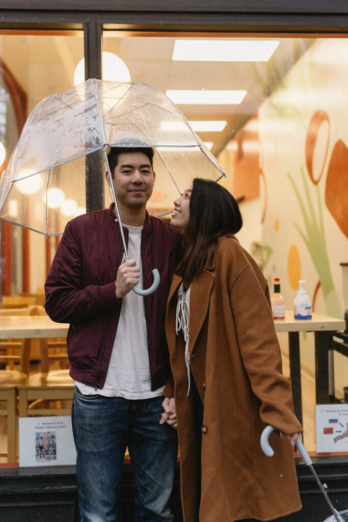 downtown engagement photos in portland
