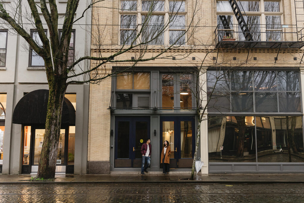 a romantic engagement session in portland
