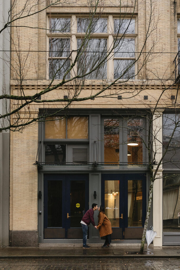 a romantic engagement session in portland
