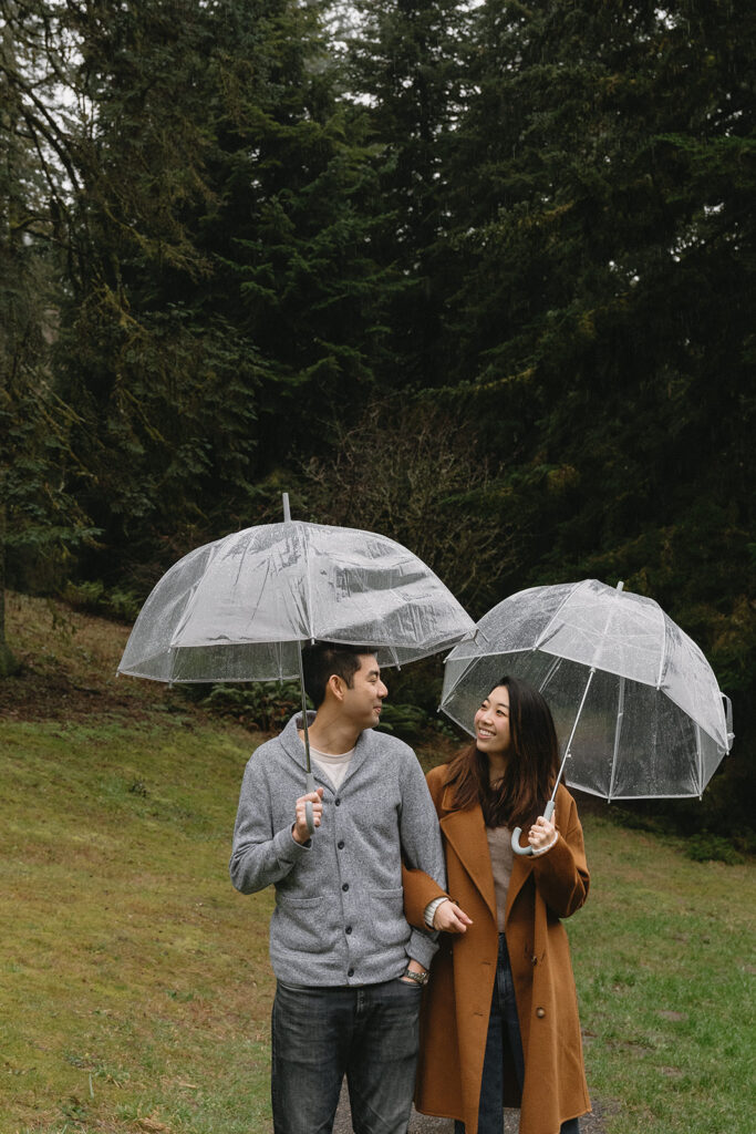 a romantic engagement session in portland + hoyt arboretum
