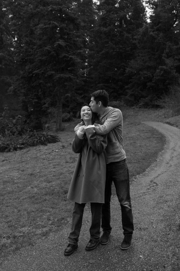a romantic engagement session in portland
+ hoyt arboretum