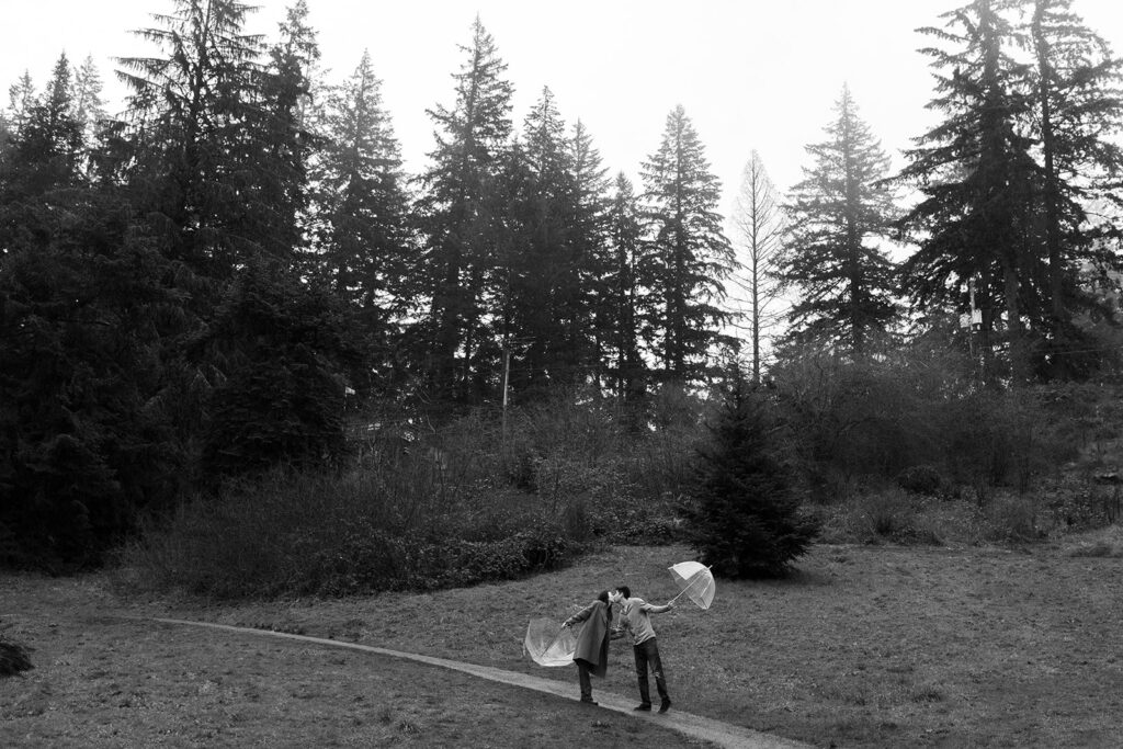 a romantic engagement session in portland + hoyt arboretum
