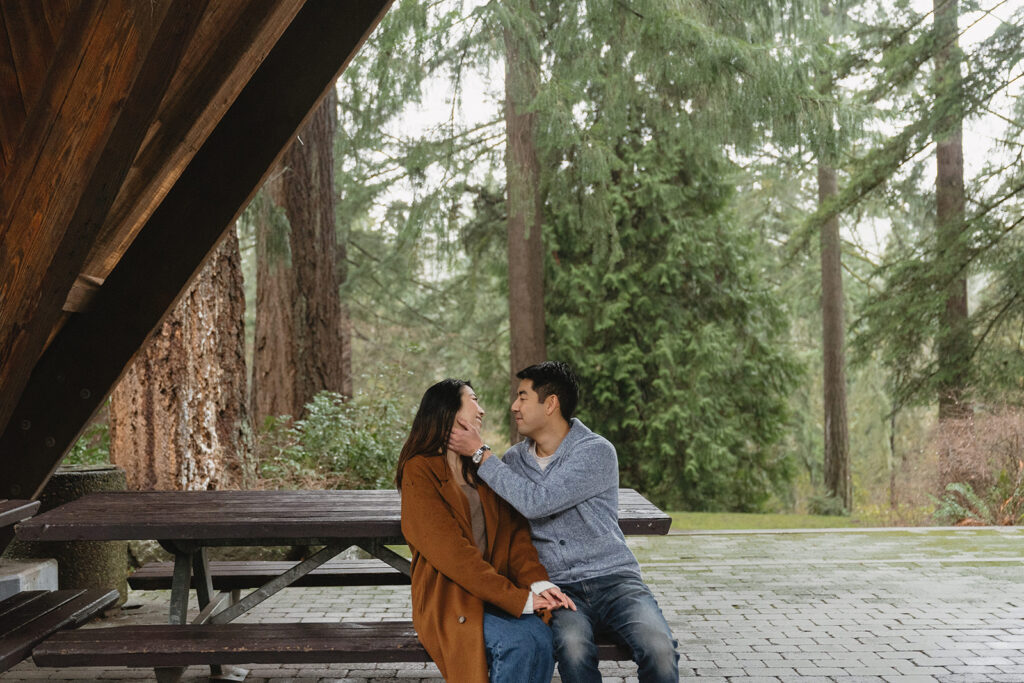 a romantic engagement session in portlan + hoyt arboretum
