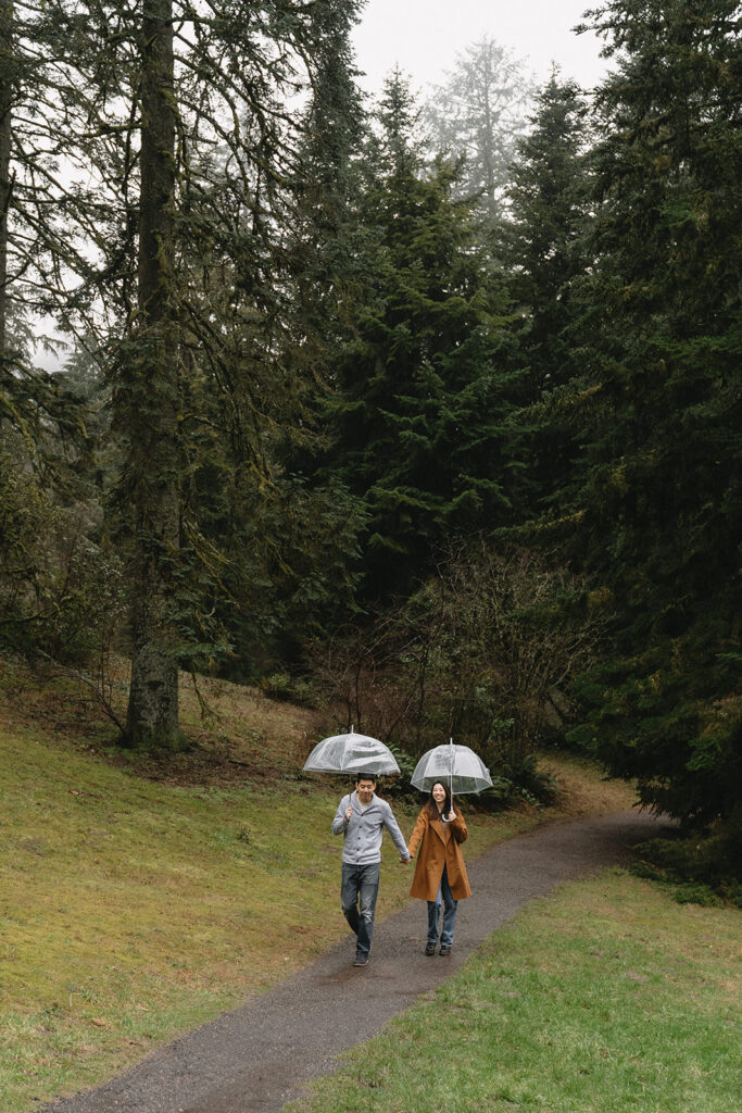 a romantic engagement session in portland + hoyt arboretum
