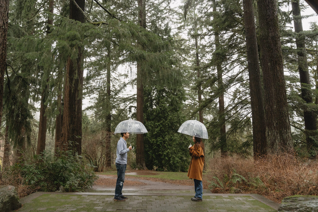 a romantic engagement session in portland + hoyt arboretum
