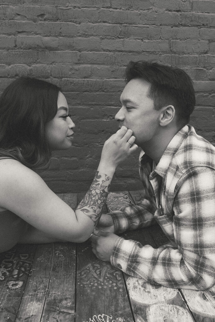 A lifestyle-inspired photo showcasing genuine connection between a couple.
