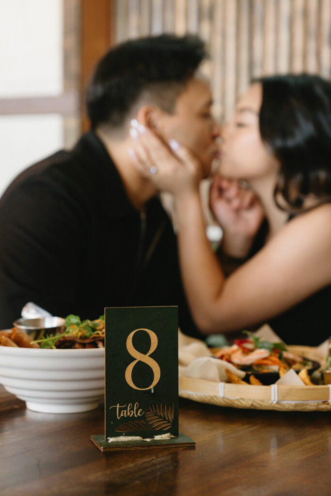 A couple enjoying a relaxed and natural photoshoot in portland.

