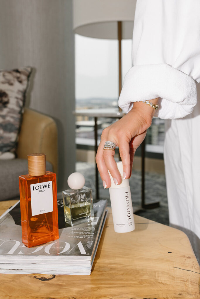 Woman posing for a personal branding shoot at a luxury hotel
