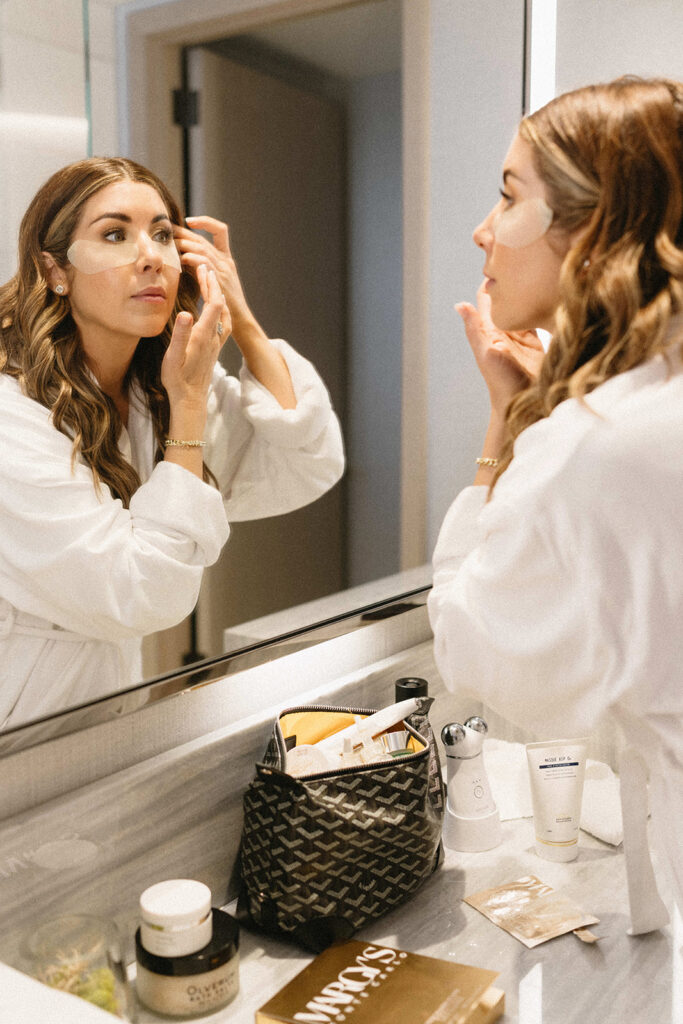 Woman posing for a personal branding shoot at a luxury hotel
