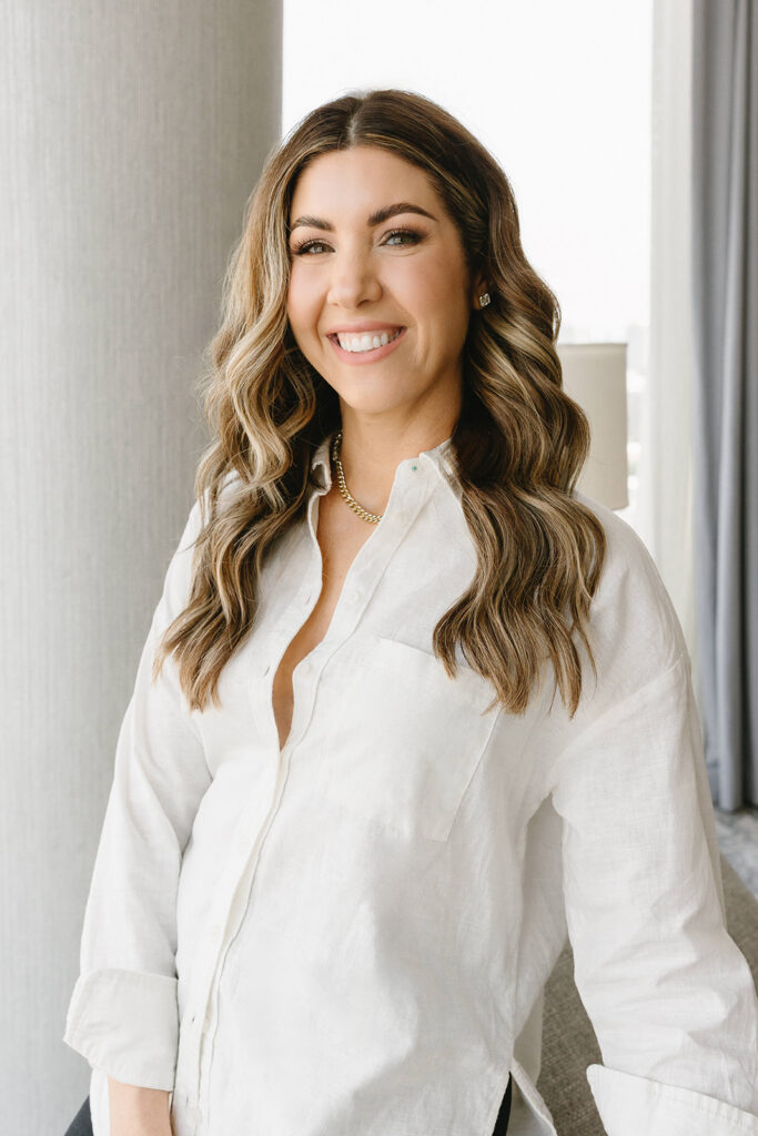 Professional branding photography session in a chic hotel setting
