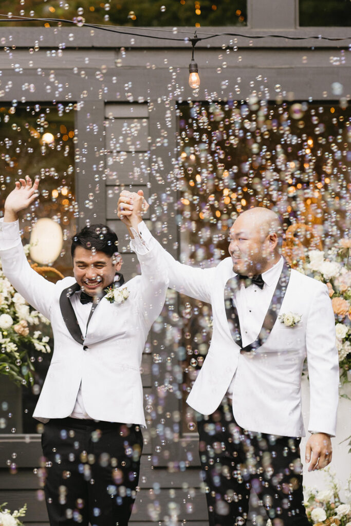 Non traditional wedding ceremony at Everett West in Portland filled with love and supportive guests

