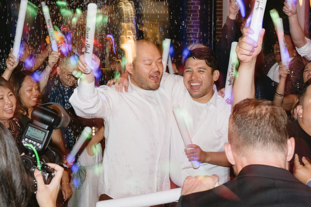 Lively wedding dance floor at Everett West during an inclusive city celebration
