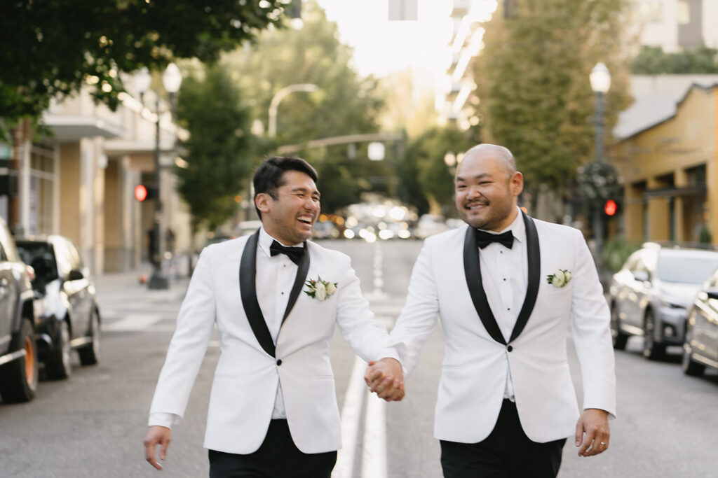 couple posing for timeless wedding portraits